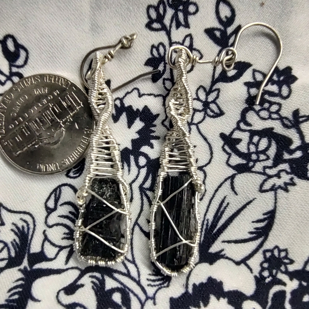 Black tourmaline earrings handmade